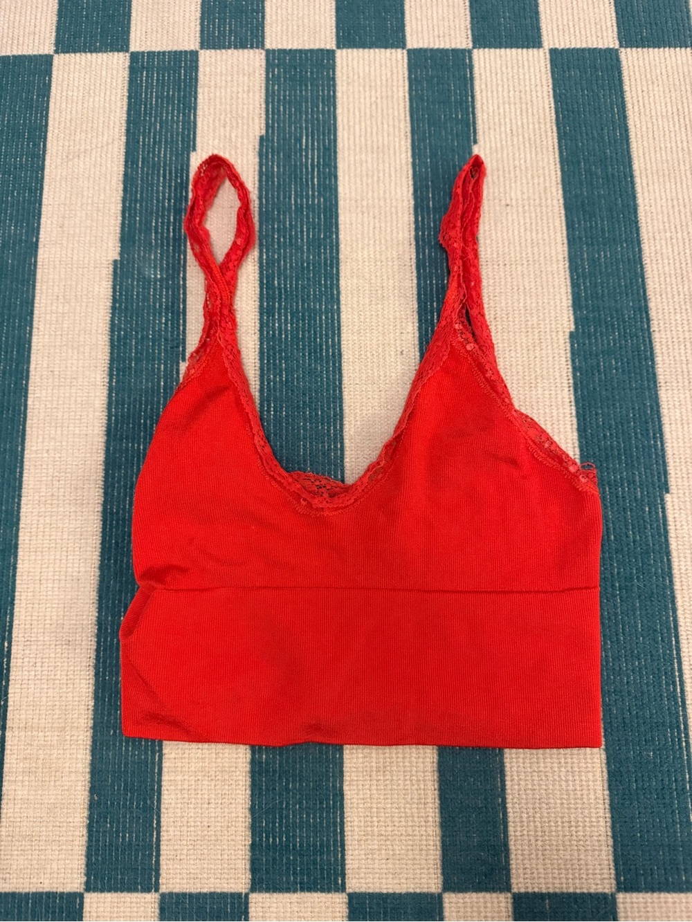 Urban Outfitters Red Lace-Trim Bralette
